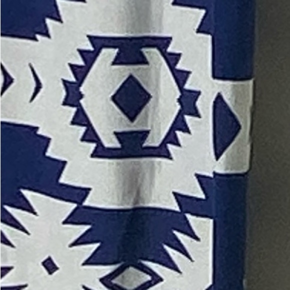 Lularoe Juniors Geometric Leggings S Navy Blue White Straight Leg Tapered Ankle - Picture 5 of 9